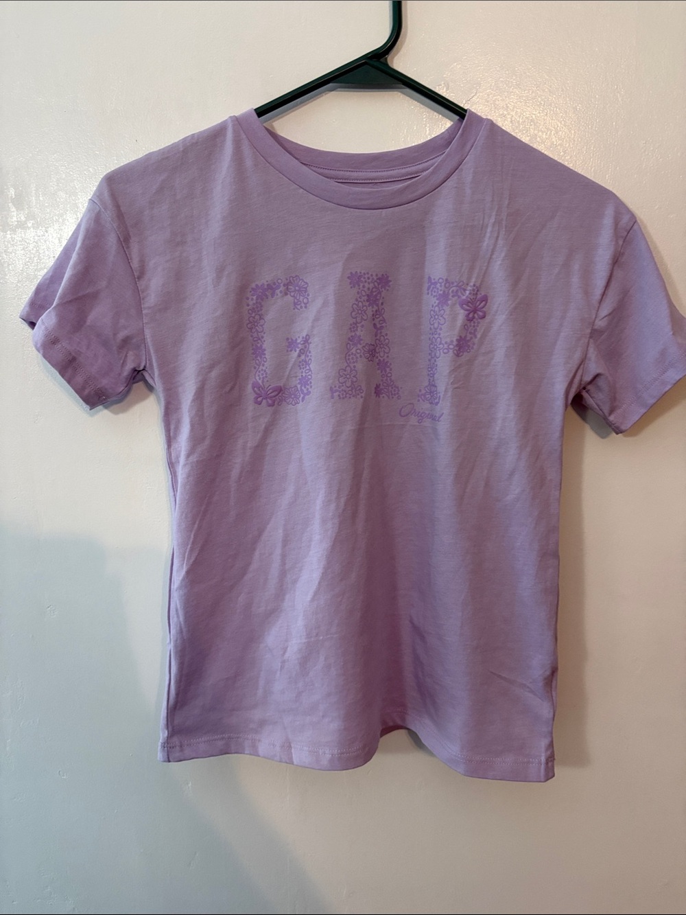 GAP Kids Lavender Short-Sleeve Floral Logo Tee